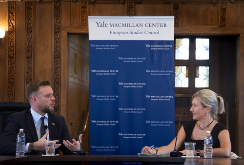 Minister of Foreign Affairs of Lithuania Gabrielius Landsbergis and Professor Edyta Bojanowska